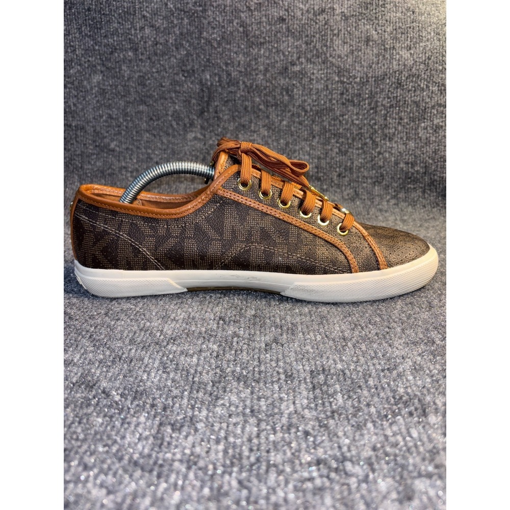 Michael Kors Boerum Sneakers Womens 11M Brown Black Perforated Round Toe Lace Up - Picture 9 of 15